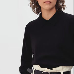 NWT Everlane The Cashmere Collared Sweater in Black